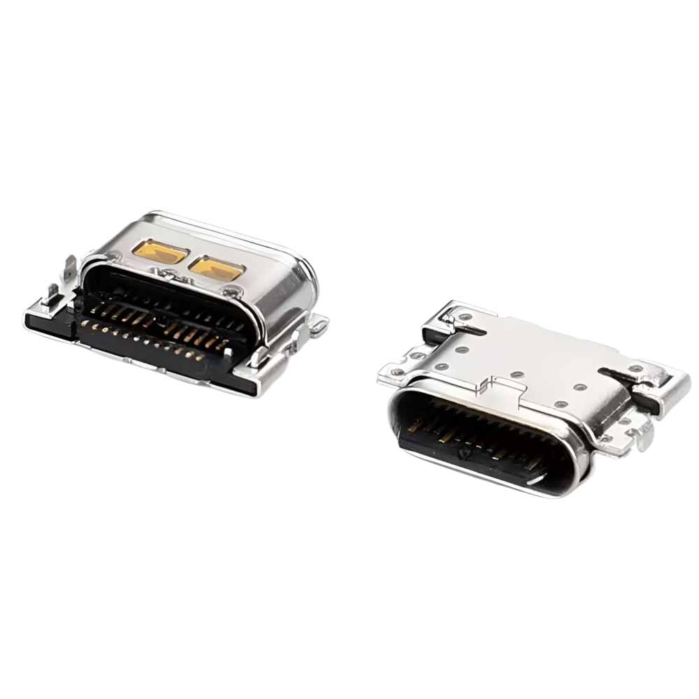 TYPE C 24P防水母座 四腳沉板1.95MM 舍漏1.5MM L=8.55MM 雙殼 防水IPX6