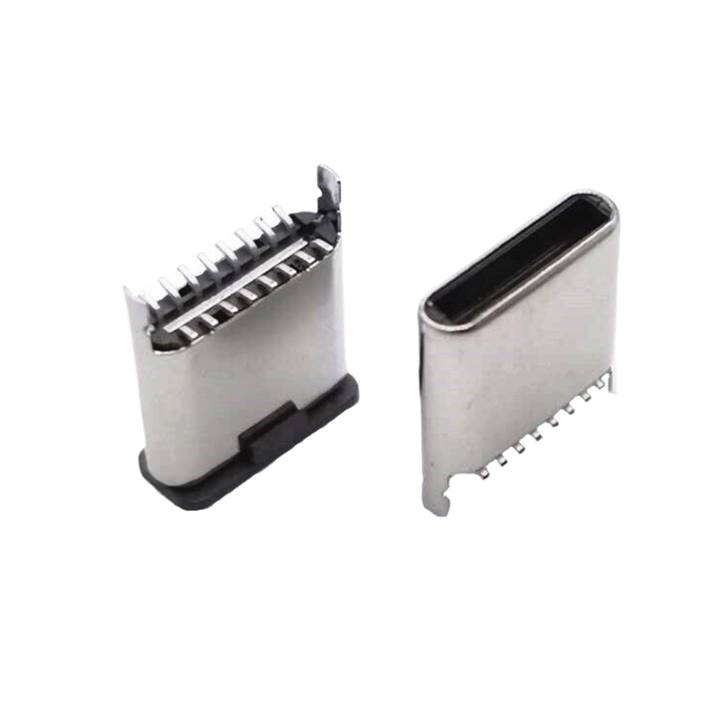 TYPE C 16P公頭 直立式SMT 雙排貼片 高度=7.2/8.65MM 加長(zhǎng)腳/無(wú)加長(zhǎng)腳