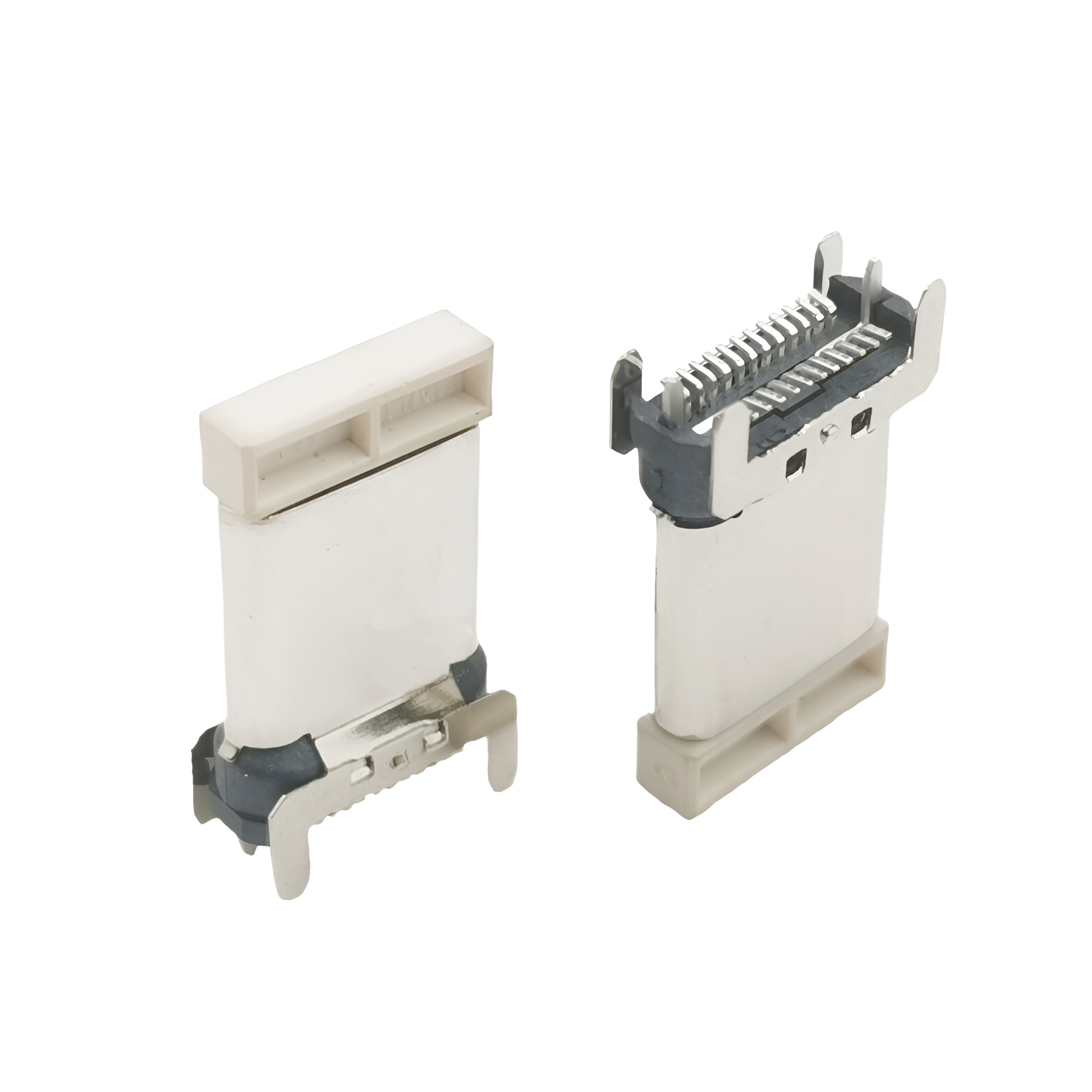 TYPE C 24P公頭 直立式雙排SMT 腳距7.5MM 板上高度=10.92MM 帶防塵蓋